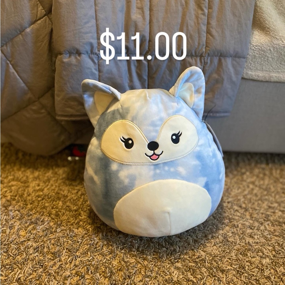 Squishmallows Blue and White Stuffed Animal